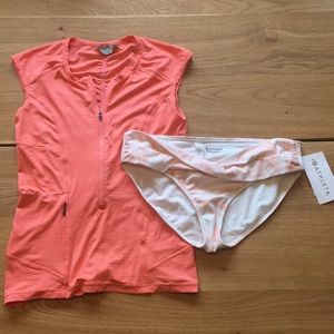 Athleta UPF top + bikini bottom
